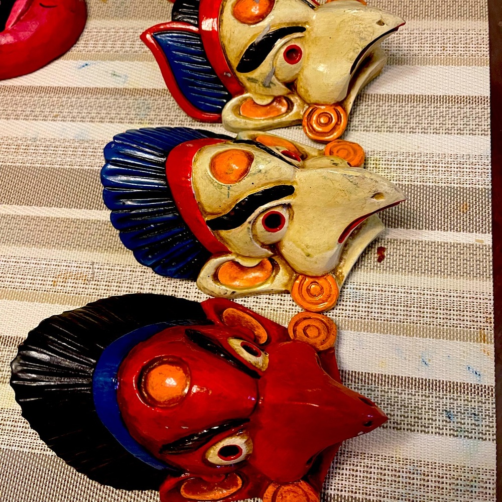 Wood bird mask